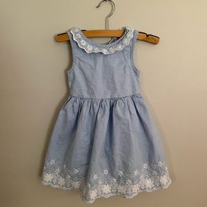 Chambray eyelet dress